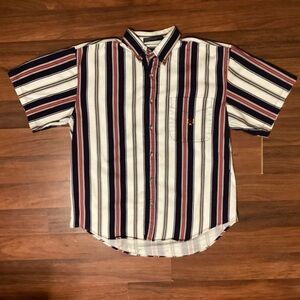 Vintage Coliseum Men’s Authentic Jeanswear Striped Button Down Collared Shirt